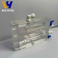 Cellule à écoulement acrylique à filetage G3/4-Chambre d'analyse du chlore résiduel-Usinage de précision CNC pour les tests de qualité de l'eau