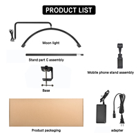 Lampe de table rechargeable demi-lune de 25 pouces de haute qualité pour photographie, lampe UV LED pour ongles avec support de téléphone pour table de manucure et de cils