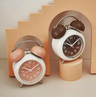 Horloge analogique personnalisée de 4 pouces, horloge d'apprentissage du sommeil pour enfants, horloge de table mécanique rétro mignonne pour la chambre des enfants