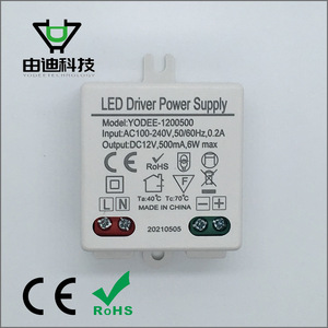Alimentation LED YODEE 12V 0.5A 6W à tension constante, alimentation à découpage AC/DC série CV - Product Image 2