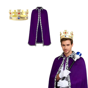 Capa De Rey Y Corona – Disfraz Para Adultos (130 Cm) | Juego De Disfraces Para Halloween, Teatro Y Cosplay