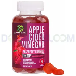 Özel Logo/etiket lezzetli elma ahududu lezzet en iyi ek elma şırası sirke Gummies sindirimi destekler