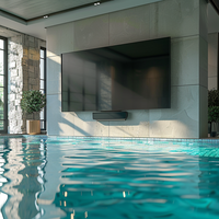 Téléviseur extérieur intelligent IP66 personnalisable avec écran lisible en plein soleil, anti-reflet, pour patio, toutes saisons, piscine