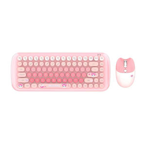 Mini tamaño compacto USB <span class=keywords><strong>Multimedia</strong></span> ergonómico mixto de colores teclado inalámbrico ratón Combos teclas redondas para mujeres niña Niño - Product Image 3