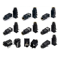 Conector de audio Jack 6,35mm 3 pines 6.35-308-3p Dual Track 1/4 ''pulgadas 635mm estéreo teléfono Jack 4 pines