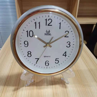 Grosir PW158 jam dinding plastik Mini elegan bermerek/gerakan Sapu/ruang tamu/kantor/Dapur/perubahan logo
