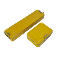 Caja de Hojalata Cuadrada Pequeña con Tapa Abatible y Cierre de Hebilla para Anzuelos, Joyería, Colección de Tarjetas, Embalaje