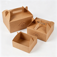 Boîte à pizza en papier kraft vintage en gros, pliable et portable, pour desserts et pâtisseries occidentales