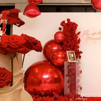 Boule miroir gonflable rouge géante, sphère réfléchissante brillante en PVC, ballons disco pour mariage, fête d'anniversaire, décoration de centre commercial