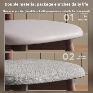 Stile moderno <span class=keywords><strong>in</strong></span> <span class=keywords><strong>legno</strong></span> massello sedia da pranzo semplice <span class=keywords><strong>in</strong></span> <span class=keywords><strong>legno</strong></span> <span class=keywords><strong>poltrona</strong></span> con cuoio PU & cotone lino per il ristorante caffè tè tempo libero - Product Image 3