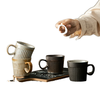 Tasses à café, espresso et latte réutilisables en porcelaine fine classique avec logo personnalisé, finition noire brillante