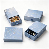 Maßgefertigte Umweltfreundliche Wasserdichte Kunstpapier-Schubladenboxen mit Goldfolien-Logo Geometrische Muster für Schmuck-Geschenkverpackungen
