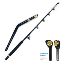 Joran Pancing OEM Alu Bent Butt Roller Guide Big Game, Batang Fiberglass Lurus, Untuk Mancing Tuna, Hiu, dan Trolling di Laut Dalam
