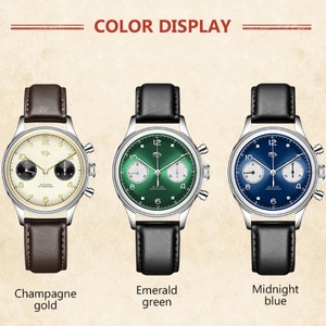 Men's 1963 <b>Chronograph</b> Mechanical Watches 21 Zuan Original ST1901 Movement Sapphire 38mm Pilot Clock - Product Image 3
