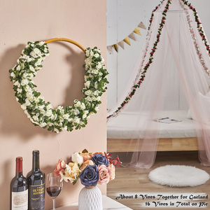 Guirlande <span class=keywords><strong>de</strong></span> roses artificielles vertes <span class=keywords><strong>de</strong></span> 2,5 m pour décoration murale, arche, centre <span class=keywords><strong>de</strong></span> table, anniversaire, mariage, <span class=keywords><strong>printemps</strong></span> - Product Image 5