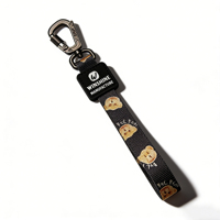 Porte-clés en métal à motif adorable de chiot Teckel avec verrou, porte-clés en caoutchouc respirant de style court personnalisé, porte-clés en plastique