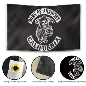 Bandera Pirata de Poliéster de Doble Cara de 3x5 pies con la Frase 'Los golpes continuarán hasta que mejore el moral', Bandera Divertida con Cita Pirata - Product Image 5
