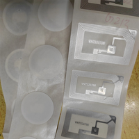 Étiquettes RFID vierges en PVC PET rondes de petite taille, imperméables, 15 mm, ICODESLI 1K, en rouleau, vente en gros