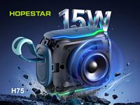 Enceinte Bluetooth portable Hopestar H75 15W, étanche IPX7, lumière RGB, enceinte sans fil TWS, prise en charge SD USB AUX, mini haut-parleur extérieur