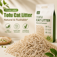 Tofu-Katzenstreu 100% Pflanzlich, Spülbar, Natürliche Geruchskontrolle, Klumpendes Katzenstreu 6L, Private Label