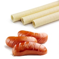 Boyaux de saucisses en collagène de qualité alimentaire Halal, calibre 15mm, 16mm, 18mm, 20mm, 21mm, 22mm, 25mm, 26mm, 28mm, 30mm, 32mm, 36mm, 38mm