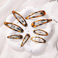 Barrettes à cheveux BB en écaille de tortue imprimé léopard, peinture à l'huile, barrettes latérales pour franges, accessoires capillaires vintage ambre pour enfants, vente en gros