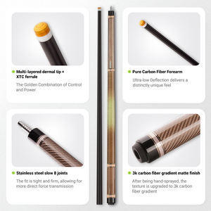 Vente directe usine – <span class=keywords><strong>Queue</strong></span> <span class=keywords><strong>de</strong></span> <span class=keywords><strong>billard</strong></span> <span class=keywords><strong>courte</strong></span> professionnelle en fibre <span class=keywords><strong>de</strong></span> carbone et acier inoxydable, 2 pièces, 146-148 cm / 57-58,5 pouces - Product Image 4