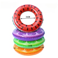 Flotteurs de piscine gonflables amusants et fruités Anneaux de bain en PVC imperméables d'été pour adultes et enfants-Orange et pastèque