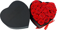 Qutawua Roses Éternelles en Boîte en Forme de Cœur (16 Roses Rouges) |   Emballage cadeau élégant avec ruban et motif cœur romantique
