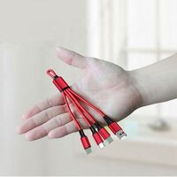 Câble de charge rapide 3 en 1 2A USB pour téléphone, type C, micro USB, porte-clés