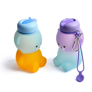 New Arrival Foldable Silicone Sports Cute <b>Bear</b> Silicone Water <b>Bottle</b> Botella De Agua De Silicona Collapsible Water <b>Bottle</b> - Product Image 4