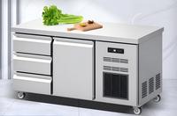 Réfrigérateur commercial sous comptoir en acier inoxydable, table de travail, congélateur, réfrigérateur de préparation pour restaurant et hôtel