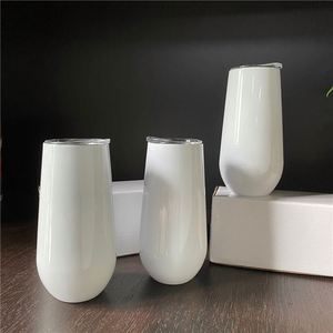 Tasses à bière, café, eau, de voyage, en forme d'œuf, 6 oz, vierges pour sublimation, gobelets à vin avec couvercle - Product Image 3
