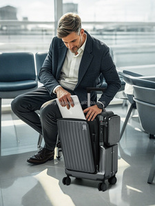 Juego <span class=keywords><strong>de</strong></span> Maletas <span class=keywords><strong>de</strong></span> Viaje Inteligentes <span class=keywords><strong>de</strong></span> Lujo 2026 con Ruedas, Marco <span class=keywords><strong>de</strong></span> Aluminio <span class=keywords><strong>de</strong></span> 20 Pulgadas, Compartimento Frontal para Laptop - Product Image 5