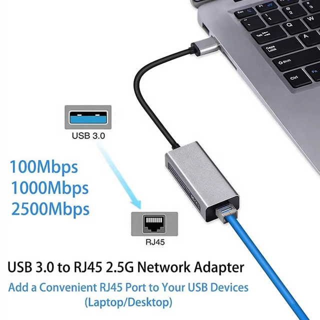 Xput High Quality USB 3.0 to 2.5G Gigabit Ethernet Adapter 2500Mbps Network Card Converter for Laptop PC
