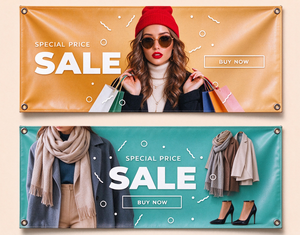 Striscione in Tessuto Personalizzato, Banner Promozionale per Esterni per le Offerte del Black <span class=keywords><strong>Friday</strong></span>, Striscione Pubblicitario in Tessuto per Aziende con Occhielli - Product Image 2