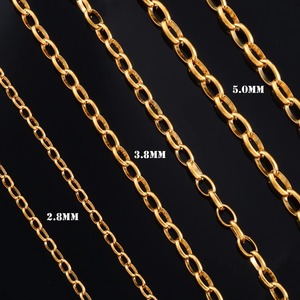Collier ovale Yadreva en acier inoxydable couleur or, chaîne Rolo, fournitures pour la fabrication de bijoux - Product Image 2