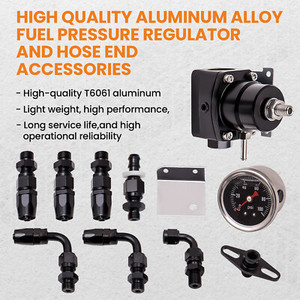 منظم ضغط الوقود الجديد من ماكسبيدينجرودز قابل للتعديل من 0 إلى 100 رطل لكل بوصة مربعة مع مقياس أسود ووصلة أنبوب AN6 وخطوط زيت - Product Image 5