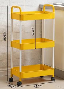 OEM couleurs 3 niveaux chariot utilitaire roulant cuisine salle de bain rangement organisateur chariot en plastique chariot avec roues - Product Image 6