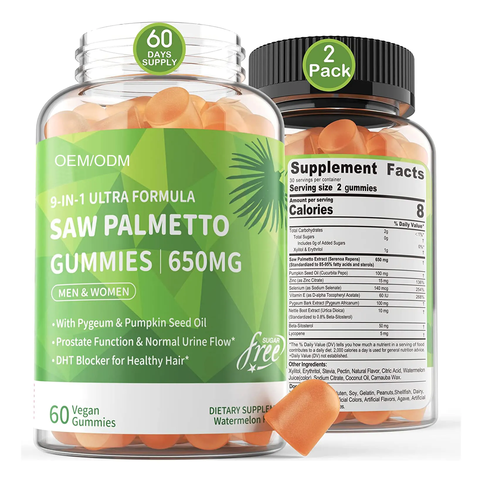 Saw Palmetto Gummies Prostate Supplements Extenze Youth Collagen-Based Hormonal Balance Bladder Control DHT Blocker Hair Growth