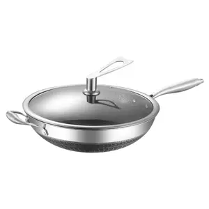 Juego de utensilios de cocina de acero inoxidable 316 Eco Pan más saludable de alta calidad, utensilios de cocina antiadherentes, olla de cocina de panal de 12 14 pulgadas