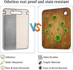 Tabla de Cortar de Acero Inoxidable de Doble Cara Resistente a los Arañazos de Titanio para Cocina - Product Image 4