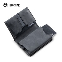 Dompet Pop Up Kulit Aluminium Anti-RFID Berkualitas Tinggi TILONSTAR TVC125M untuk Pria, dengan Tempat Kartu Kredit dan Uang Tunai