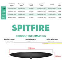 Aile hydrofoil haute vitesse Spitfire 1180 en carbone, aile avant pour Wingfoil, Surf Foil, Freeride, sports nautiques