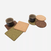 Sous-verres écologiques en liège pour boissons, ensemble de sous-verres en bois personnalisés, promotionnels pour les déchets de thé