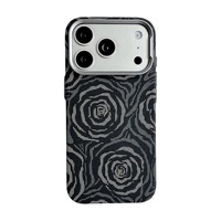 Coque de protection magnétique en PC pour iPhone 17 Pro Max, motif animalier, avec autocollant à l'effigie d'un bouquet de roses et effet aquatique