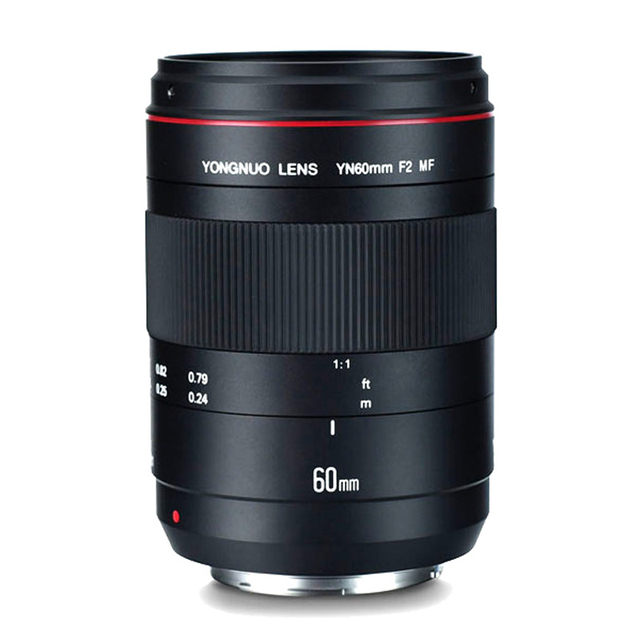 YONGNUO Lens YN60mm F2 Manual Focus Macro Lens for 6D 5D4 5D3 5D2 700D 600D 550D 1100D 1200D T3i T5 T5i DSLR Camera