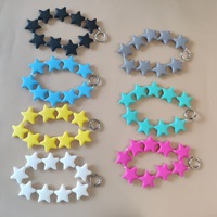 Mode coloré lanière courte en caoutchouc Silicone étoile main dragonne mignon chaînes de téléphone portable corde pour les filles pour étui iPhone