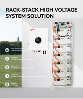 Système d'énergie solaire hybride hors réseau à haute tension monté sur rack, batterie LiFePO4 100 kWh 200 kWh, système d'énergie solaire industriel IP54, stock européen