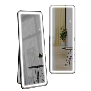 Specchio da Terra in Metallo a Figura Intera HD con Angoli Arrotondati, Specchio per Spogliatoio e Soggiorno, Design di Lusso alla Moda - Product Image 2